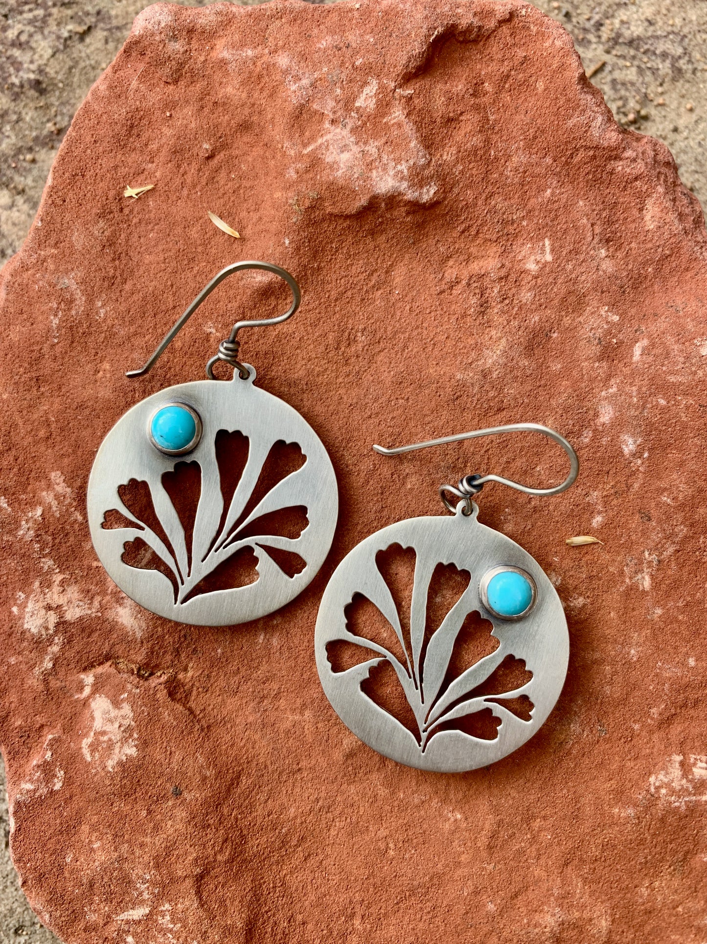 Artemisia Tridentata Circles - Sterling Silver and Kingman Turquoise